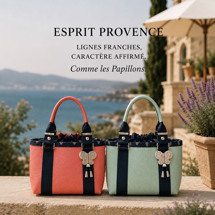 Deux sacs Esprit Provence, corail et menthe